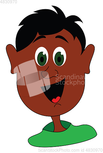 Image of Smiling boy vector or color illustration