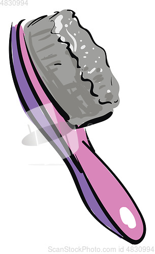Image of A pink hairbrush vector or color illustration