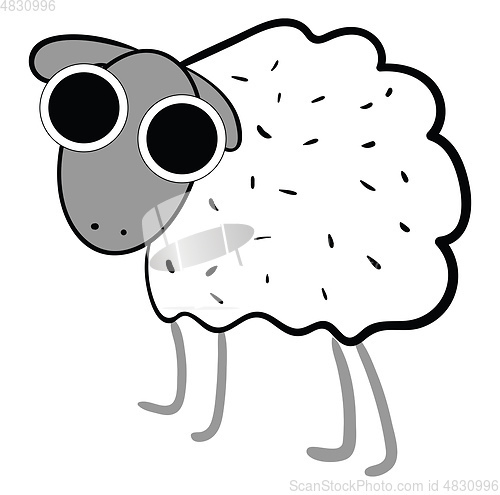 Image of A cute white sheep vector or color illustration