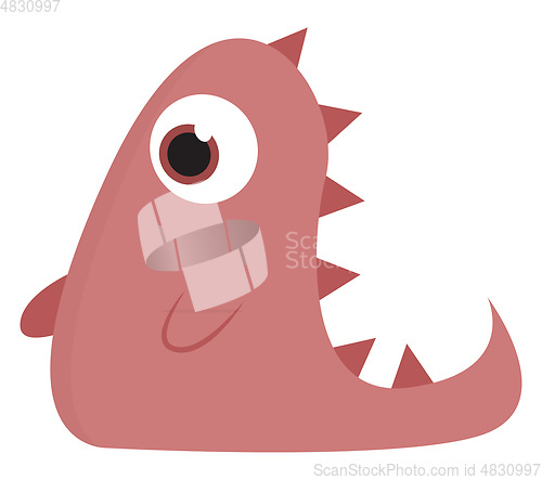 Image of A pink monster with one eye vector or color illustration