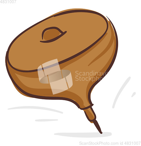 Image of A brown spinning top vector or color illustration