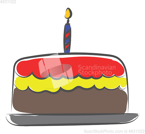 Image of Birthday cake vector or color illustration