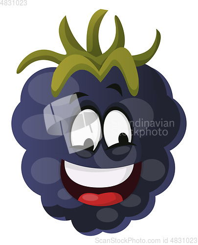 Image of Smiling mulberry monster illustration vector on white background