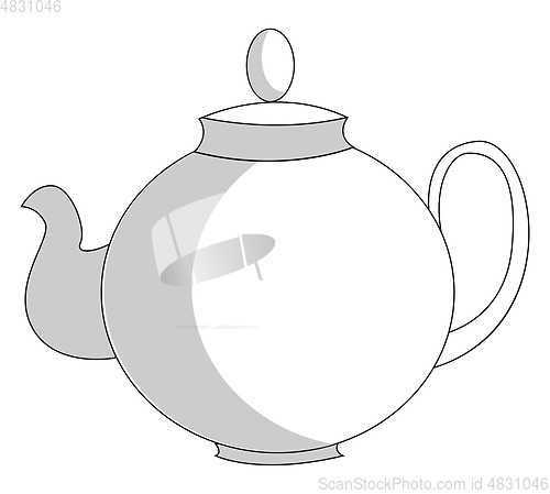 Image of A beautiful white teapot vector or color illustration