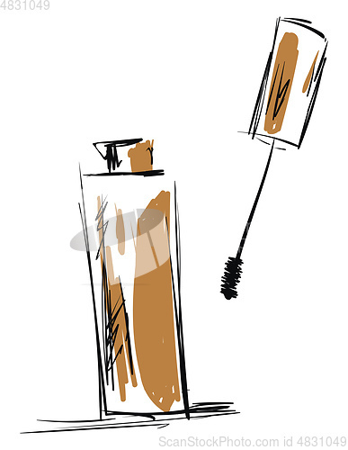 Image of sketch of a mascara vector or color illustration