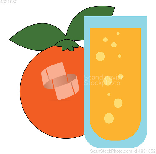 Image of Orange juice vector or color illustration