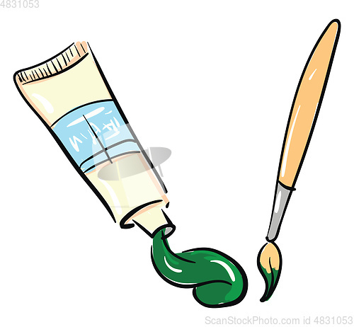 Image of Paints and brushes illustration vector on white background 