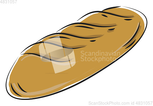Image of Fresh bread loaf vector illustration 