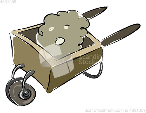 Image of Wheelbarrow illustration vector on white background 