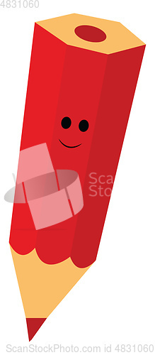 Image of A red pencil vector or color illustration