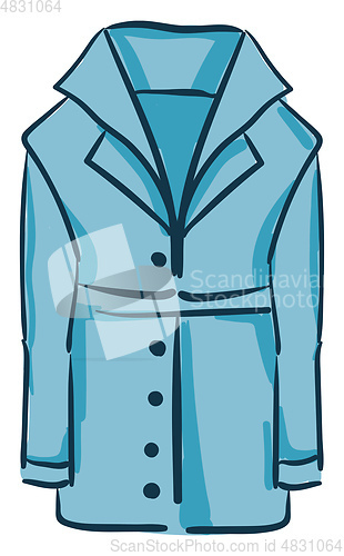 Image of A blue coat with robe vector or color illustration