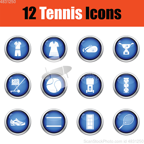 Image of Tennis icon set. 