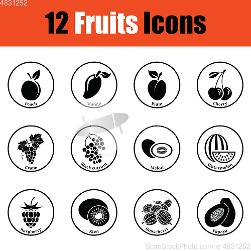 Image of Fruit icon set