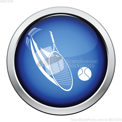 Image of Tennis racket hitting a ball icon