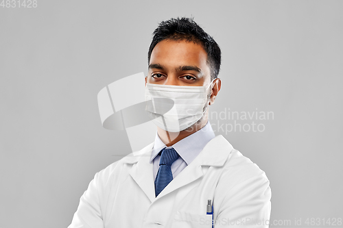 Image of indian doctor or scientist in medical mask