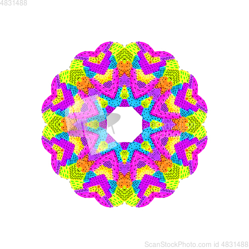 Image of Bright colorful shape with abstract pattern 