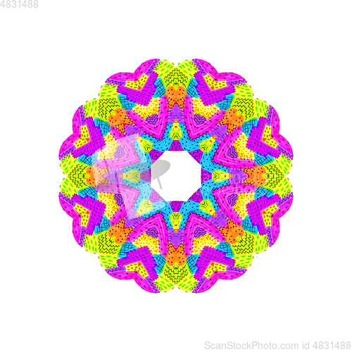 Image of Bright colorful shape with abstract pattern 