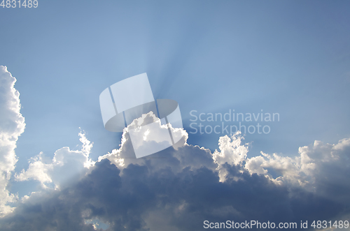 Image of Sky nature background with clouds and sunlight