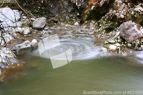 Image of vortex forming on a mountain stream