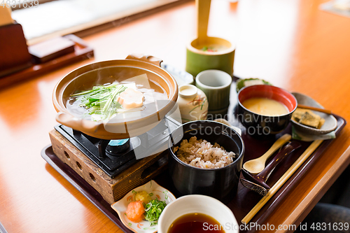 Image of Japanese tofu cuisine in restaurant
