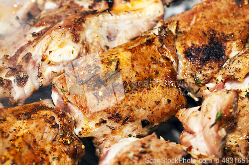 Image of skewers of meat, close-up