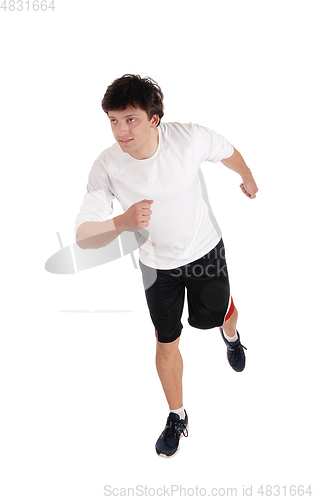 Image of Running young man in the studio