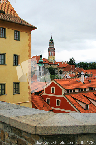 Image of Architecture of old bohemian little town Cesky Krumlov in Czech 