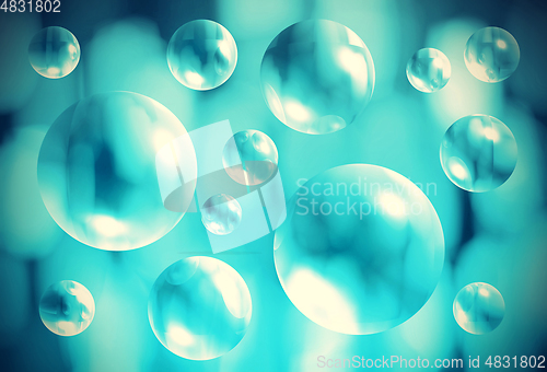 Image of Abstract background with transparent 3d bubbles