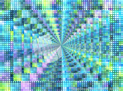 Image of Bright background with mosaic pattern and infinity effect