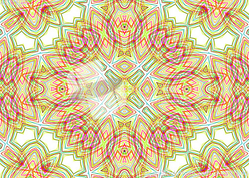 Image of Abstract pattern from bright colorful lines on white