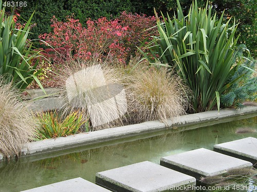 Image of garden and fountain in a park