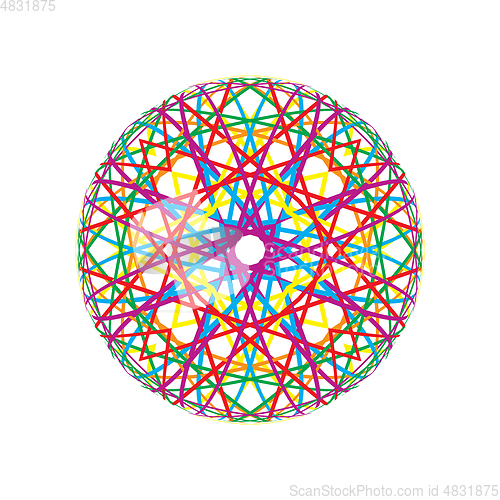 Image of Abstract sphere from colorful lines 