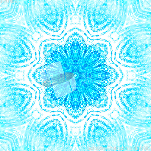 Image of Abstract blue and white concentric pattern