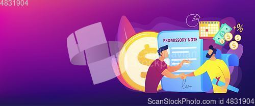 Image of Promissory note concept banner header