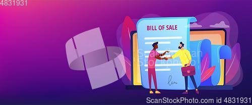 Image of Bill of sale concept banner header