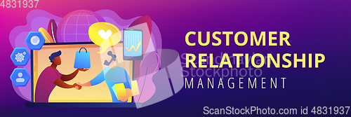 Image of Customer Relationship Management concept banner header.
