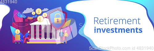 Image of Retirement investments concept banner header.