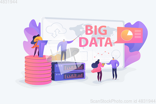 Image of Big data conference vector illustration.