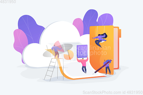 Image of Cloud collaboration vector illustration.