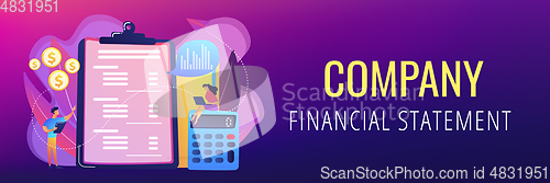 Image of Income statement concept banner header.