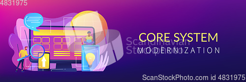 Image of Core system development concept banner header.