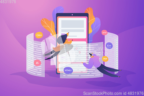 Image of Front end development it concept vector illustration