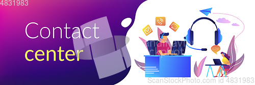 Image of Contact center concept banner header.