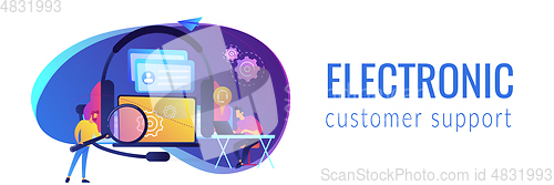 Image of Customer self-service concept banner header.