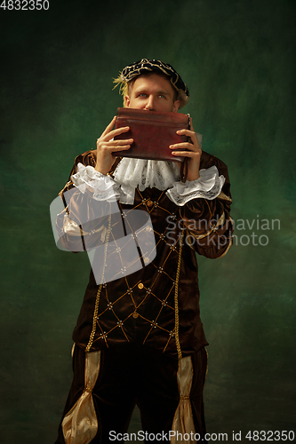 Image of Medieval young man in old-fashioned costume