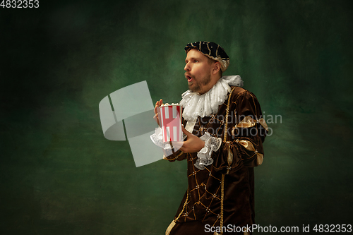 Image of Medieval young man in old-fashioned costume