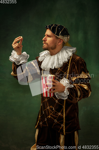 Image of Medieval young man in old-fashioned costume