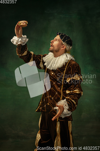 Image of Medieval young man in old-fashioned costume