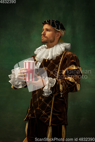 Image of Medieval young man in old-fashioned costume