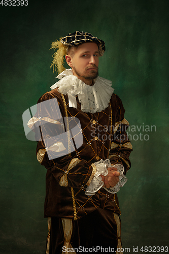 Image of Medieval young man in old-fashioned costume